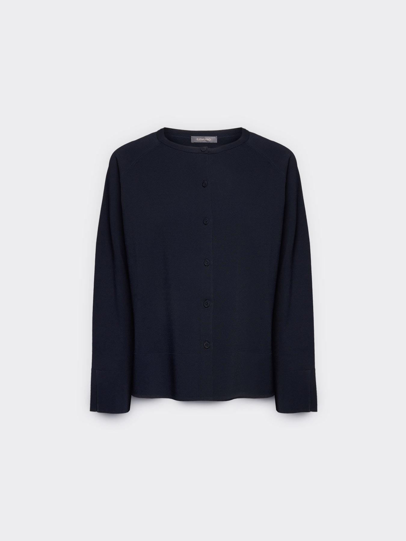 Viscose blend crew neck cardigan image number 4