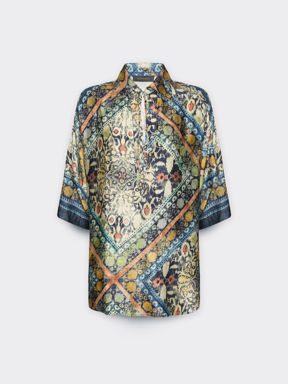 Camisa estampada com cadarços