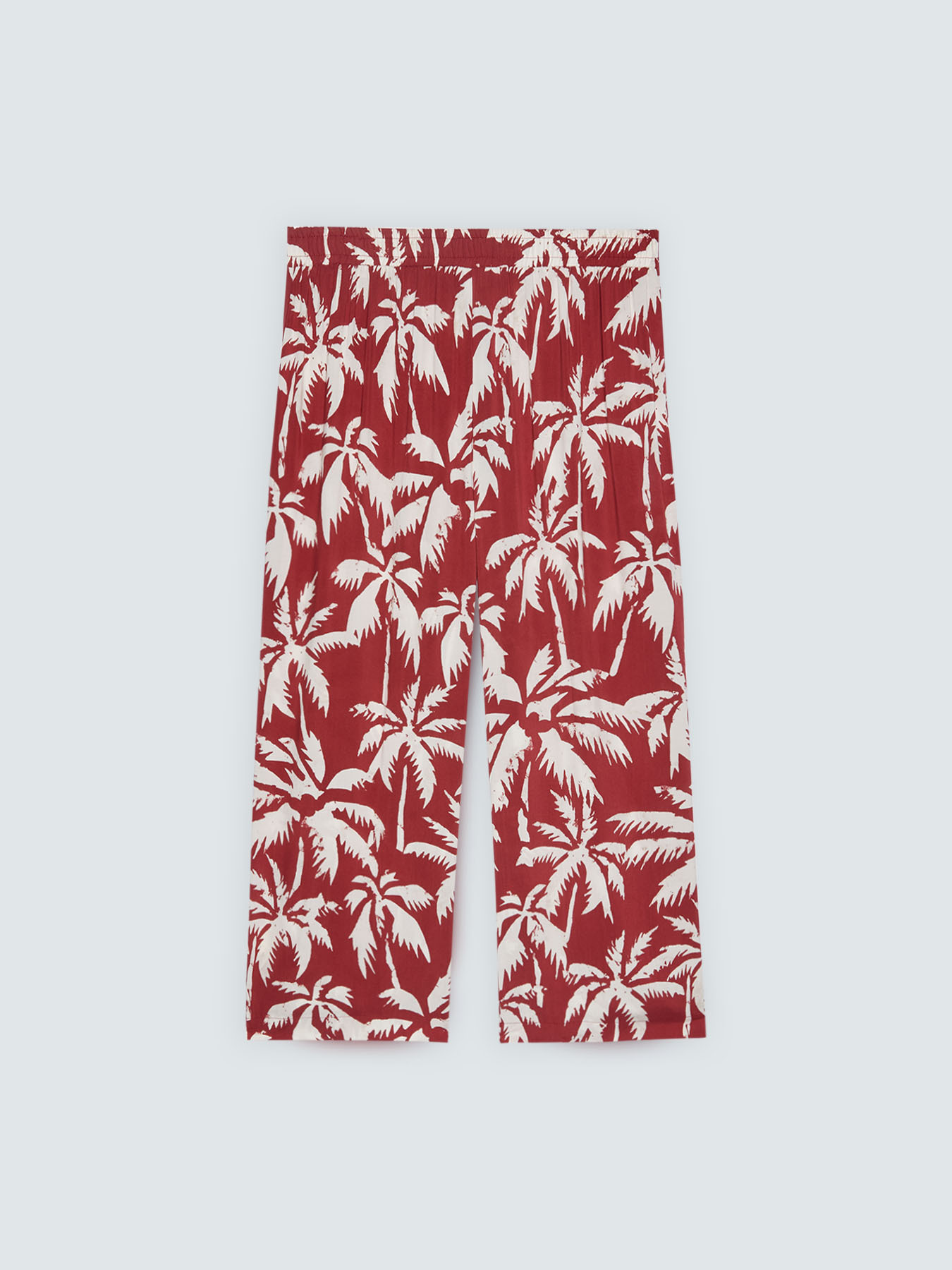 Cropped viscose trousers with print image number 5
