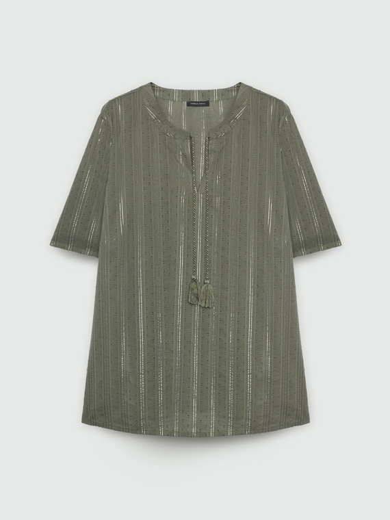 Striped blouse with strings