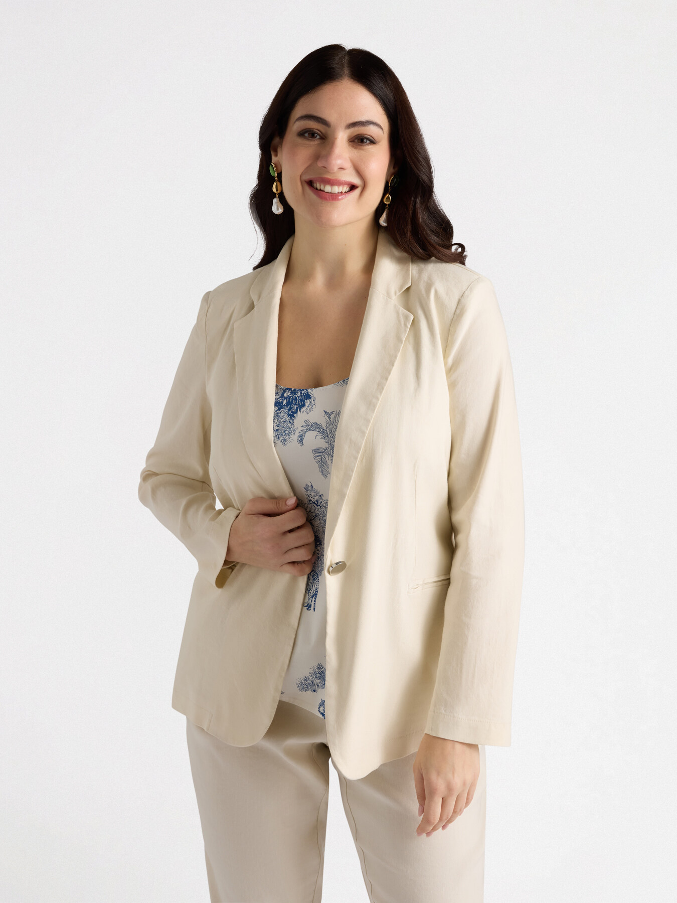Blazer aus Stretch-Leinenmischung image number 0