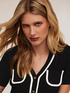 Ribbed sweater with braided trims image number 3