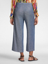Pantalones cropped de lino efecto denim image number 1