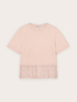 Tricou cu inserție din dantelă image number 4
