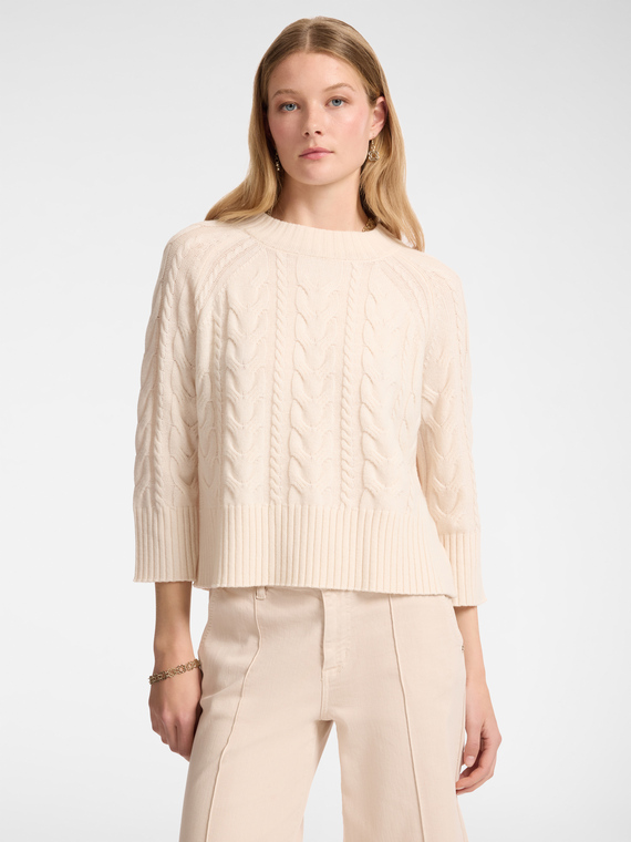 Pure wool cable knit sweater