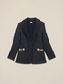 Jeansblazer mit Metallketten image number 3