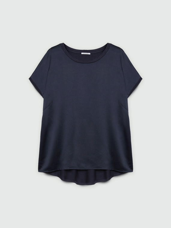 Bluse aus Satin und Jersey
