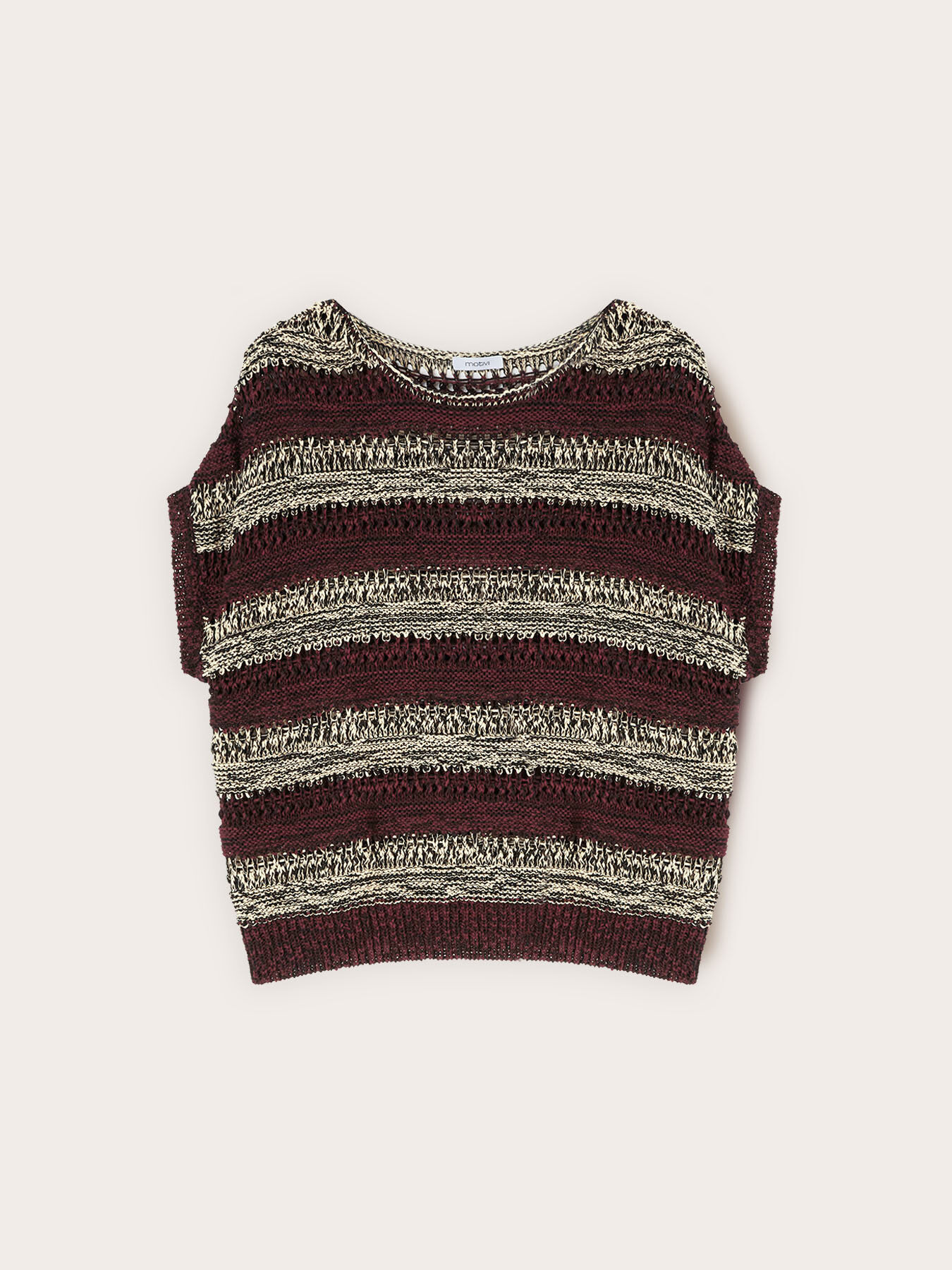 Striped openwork effect knitwear image number 4
