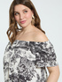 Off-Shoulder-Kleid mit exotischem Print image number 2