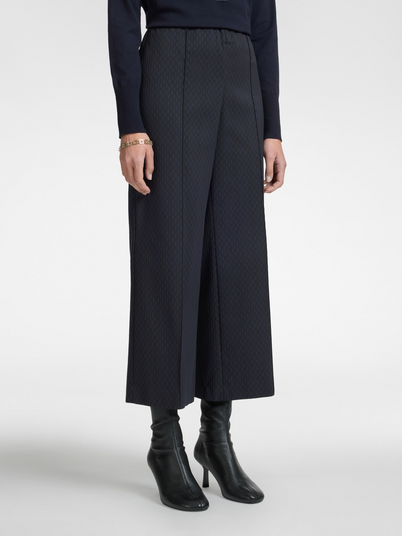 Pantaloni cropped in jacquard stretch image number 2