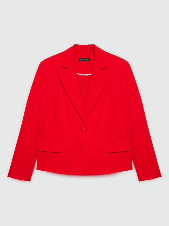 Blazer cropped in tessuto stretch
