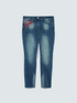 Jeans Skinny con cuore e scritta amour image number 5