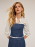 Denim-effect bustier top with side bands image number 2