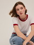 T-shirt con bordi in maglia image number 3