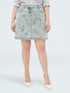 Minigonna in denim con stampa floreale image number 2