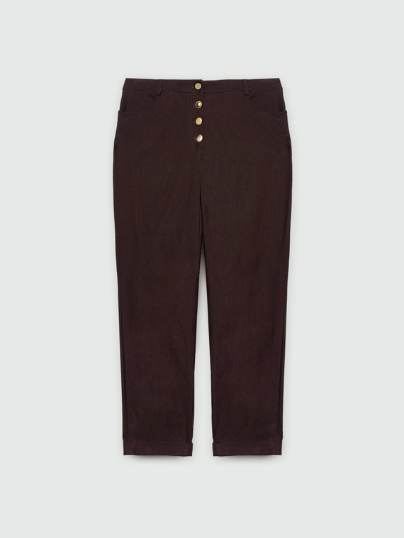 Barrel trousers with buttons
