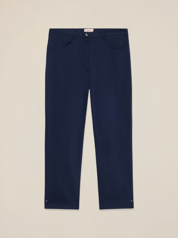 Cotton blend cropped trousers