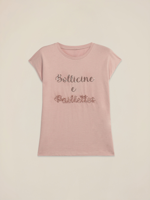 T-Shirt aus Jersey mit Buchstaben-Stickerei