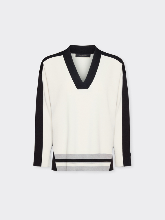 Camisola color block em viscose mista
