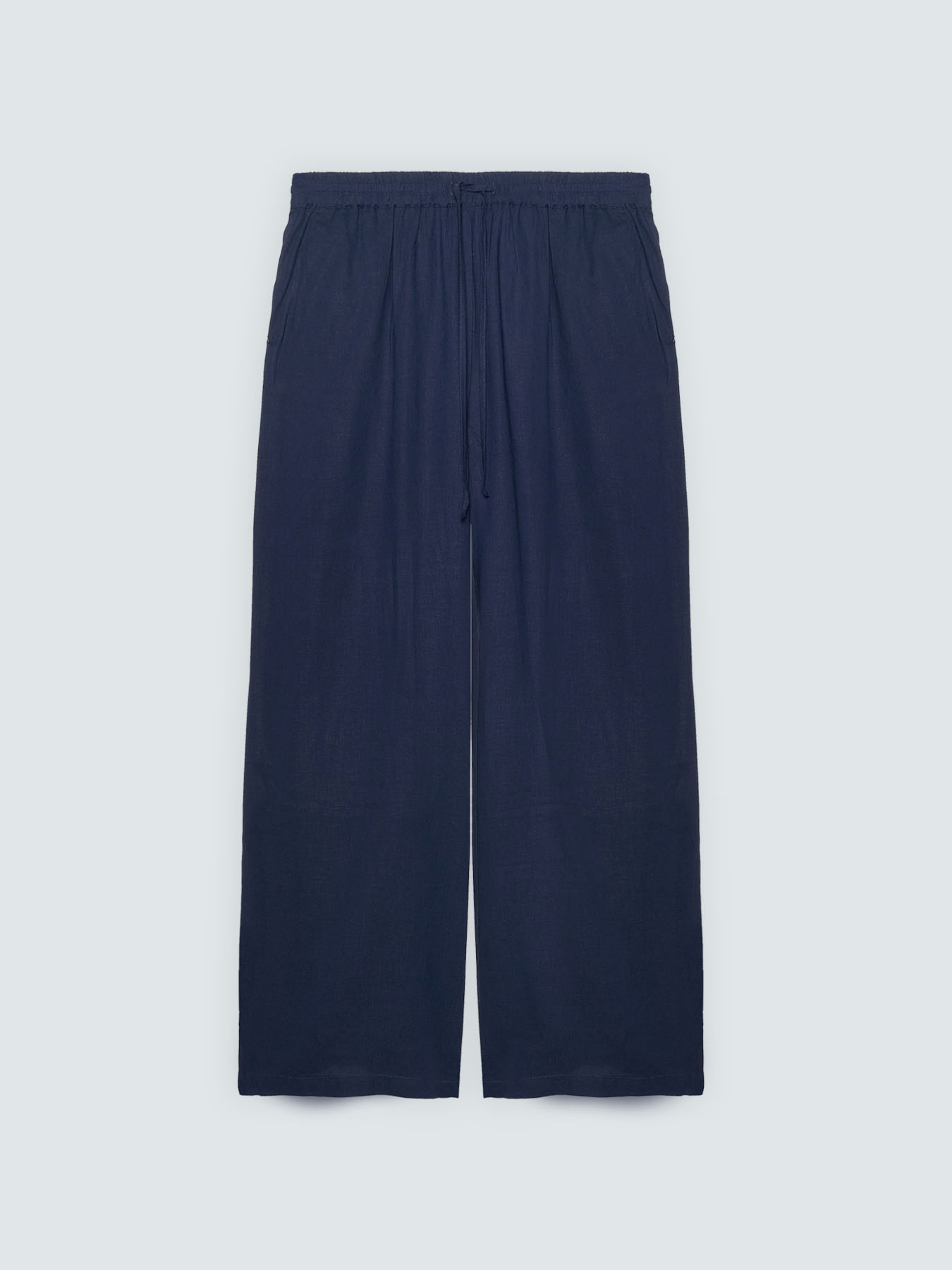 Wide-Leg-Hose aus Leinenmischung image number 4