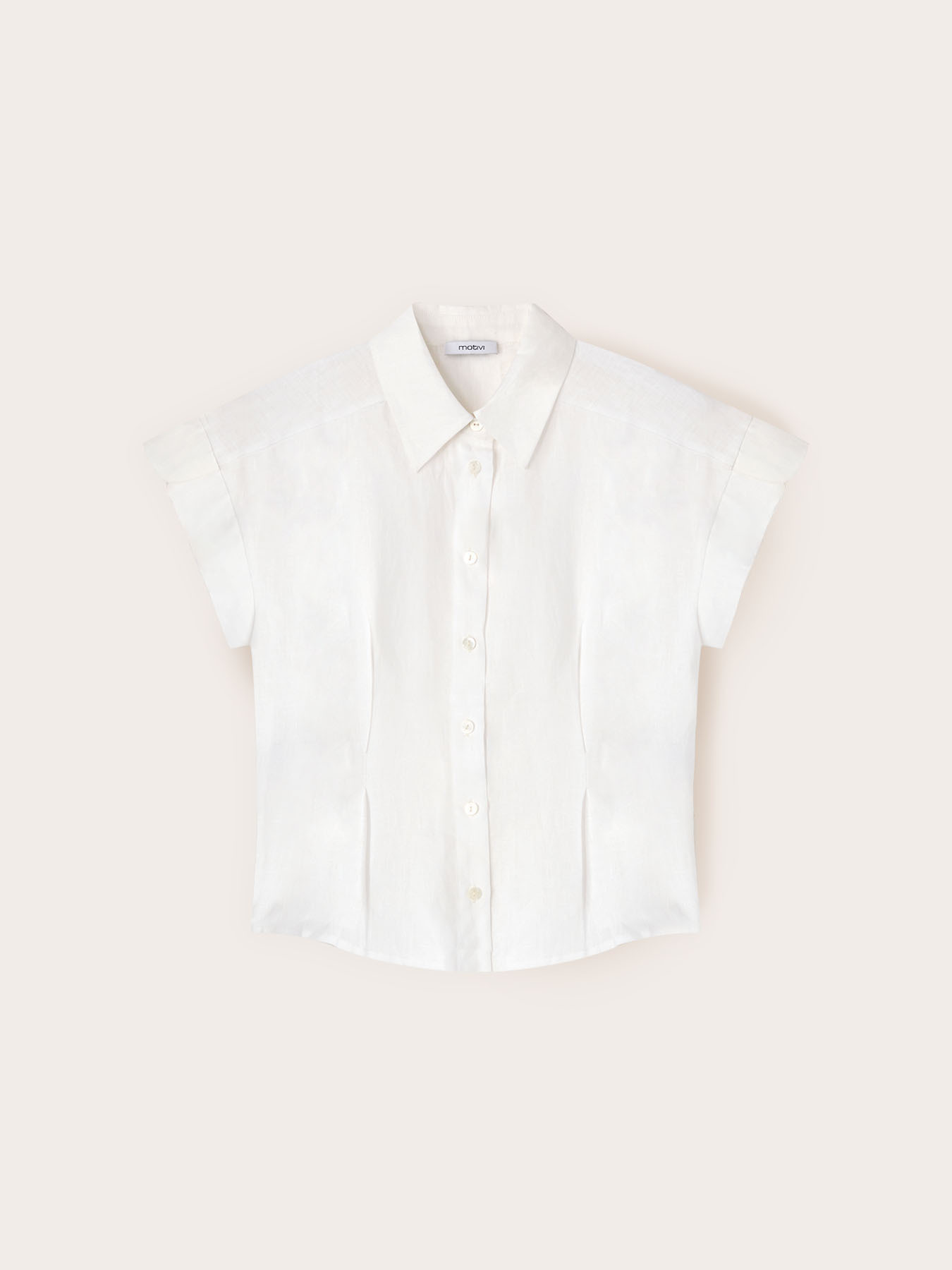 Camicia in lino con pieghe image number 4