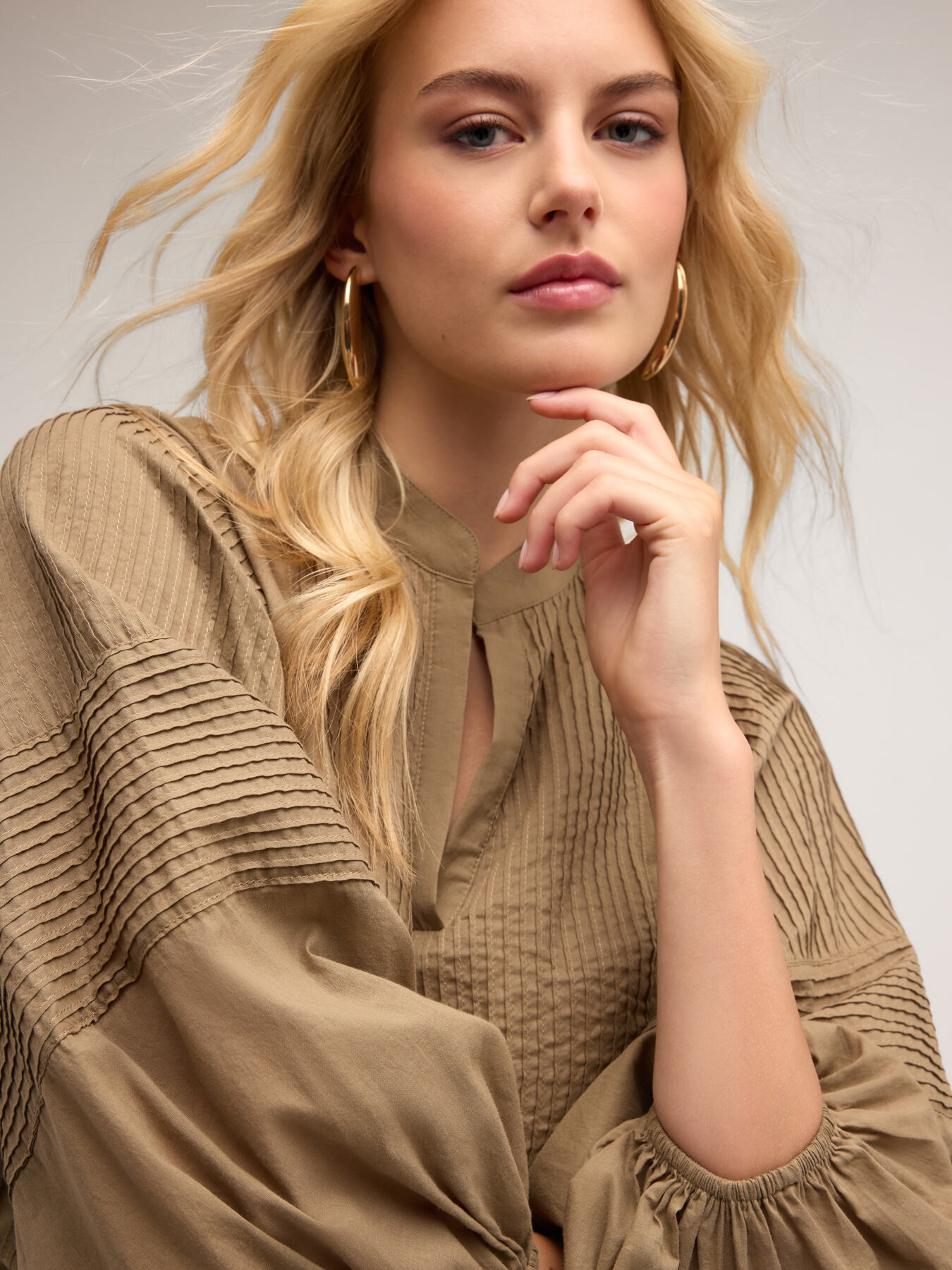 Oversized blouse with pleated feature image number 0