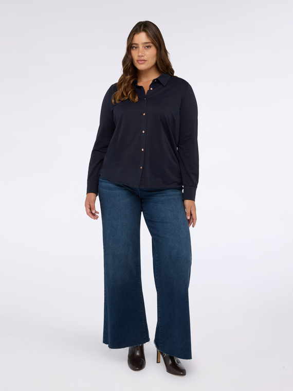 Hemd aus Lurex-Jersey mit Kn&ouml;pfen