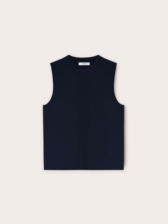 Top en maille avec détail côtelé