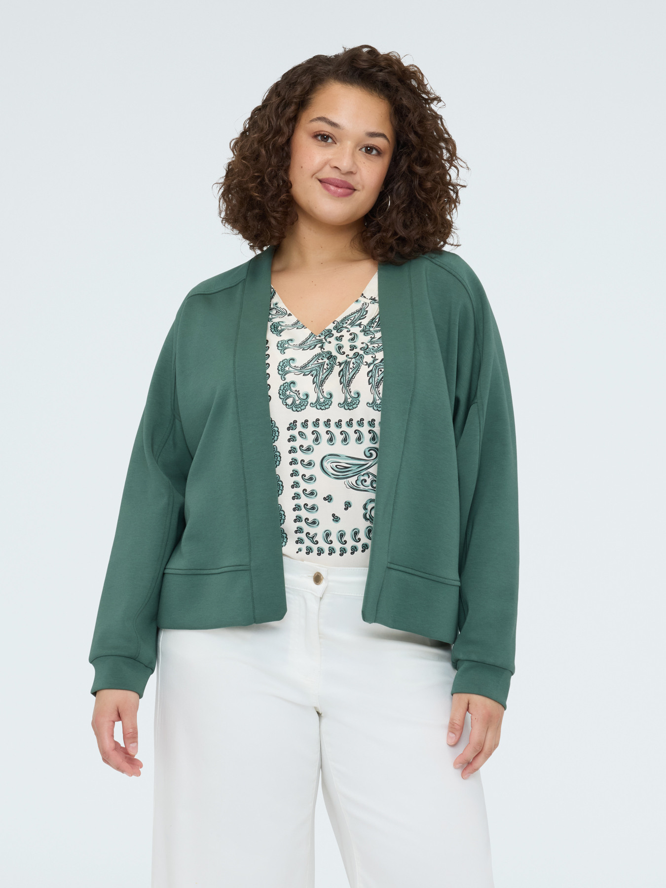 Offenes Sweatshirt aus Scuba image number 0