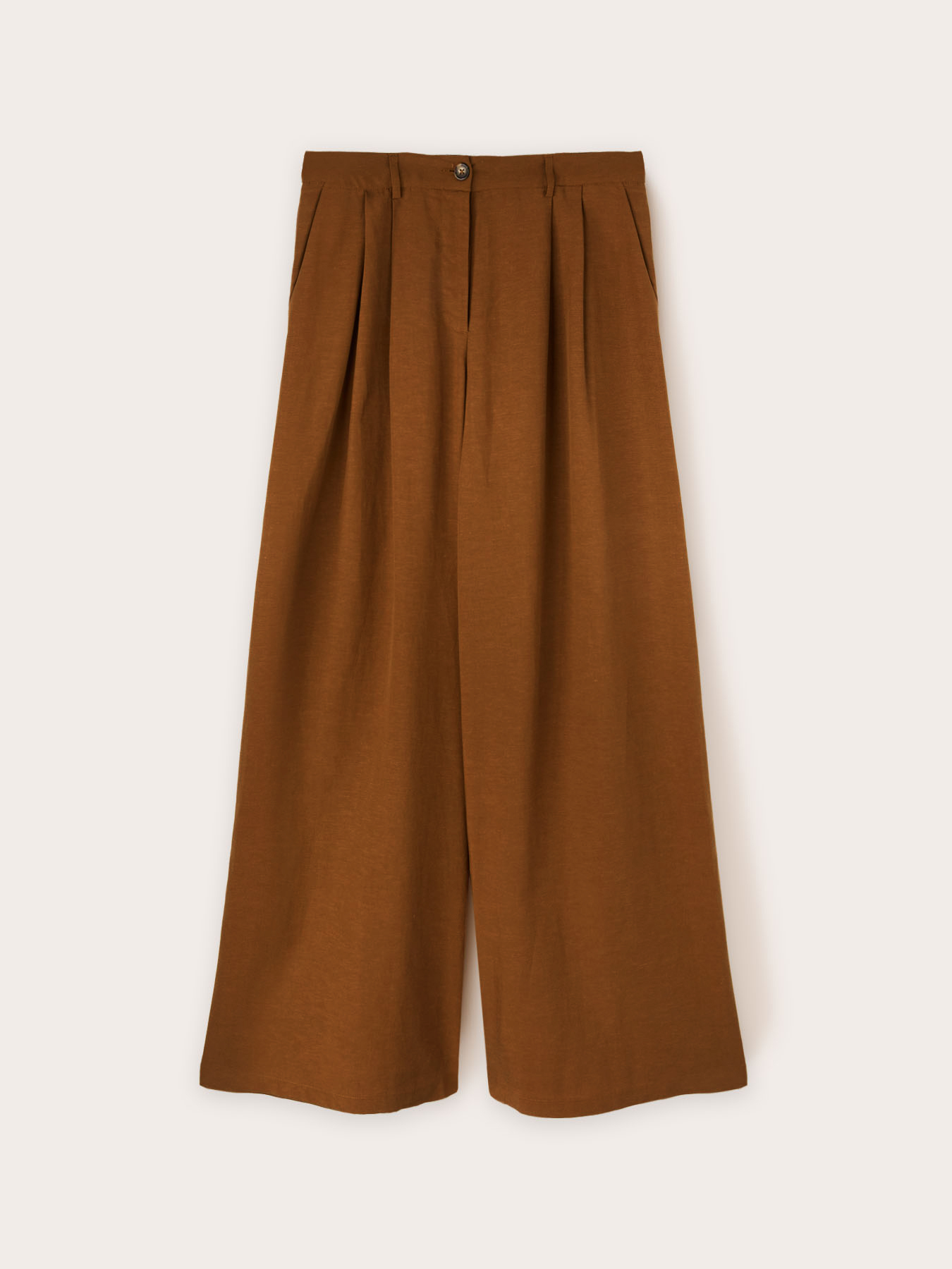 Pleated palazzo trousers in lyocell blend image number 4