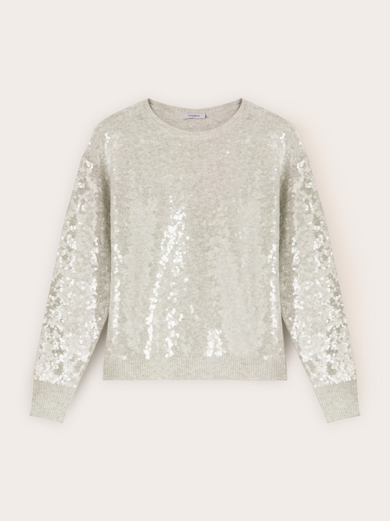 Sequined yarn sweater