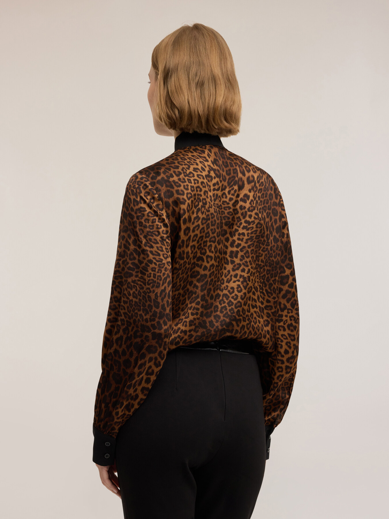 Animal print satin shirt image number 1