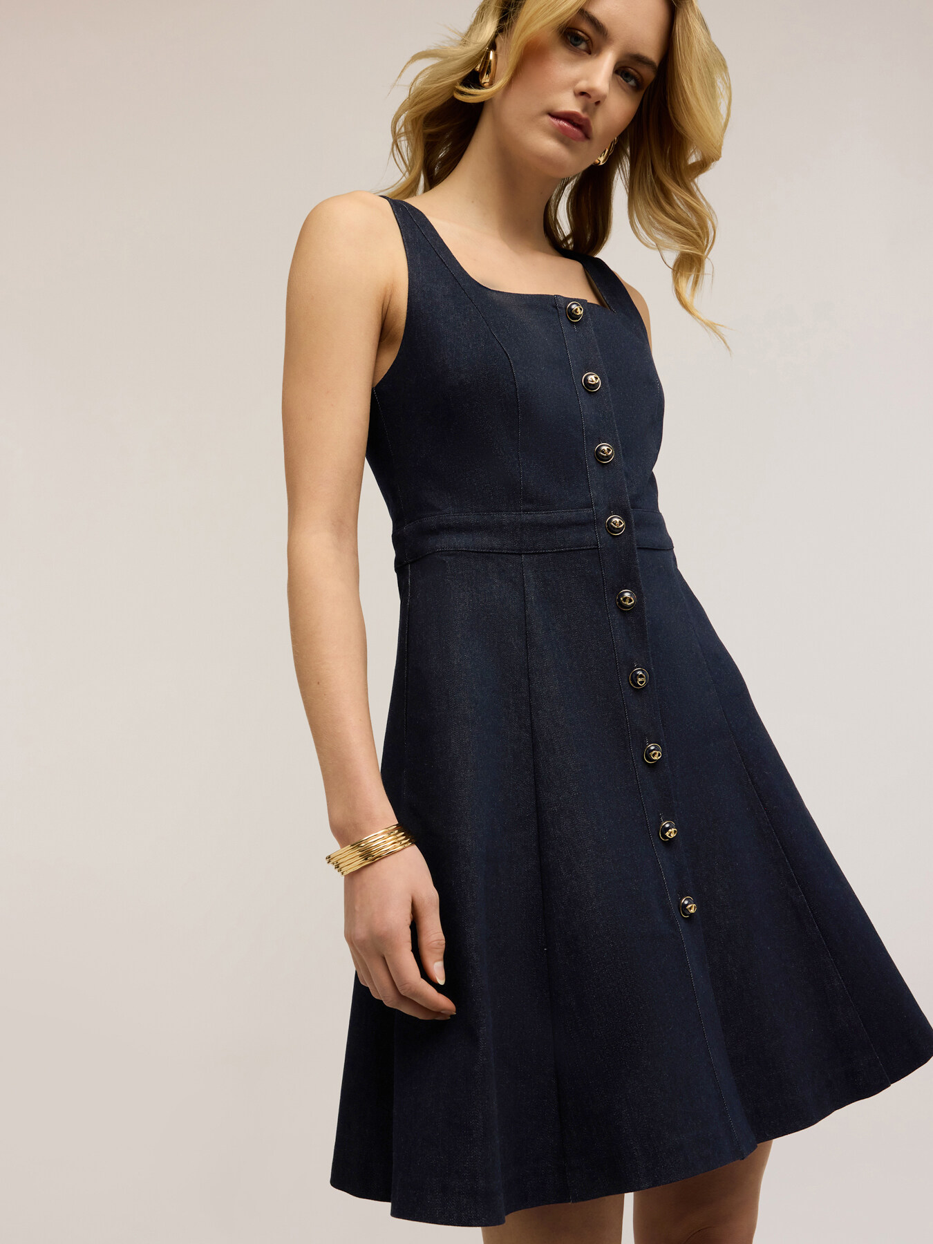 Denim shirtdress image number 3
