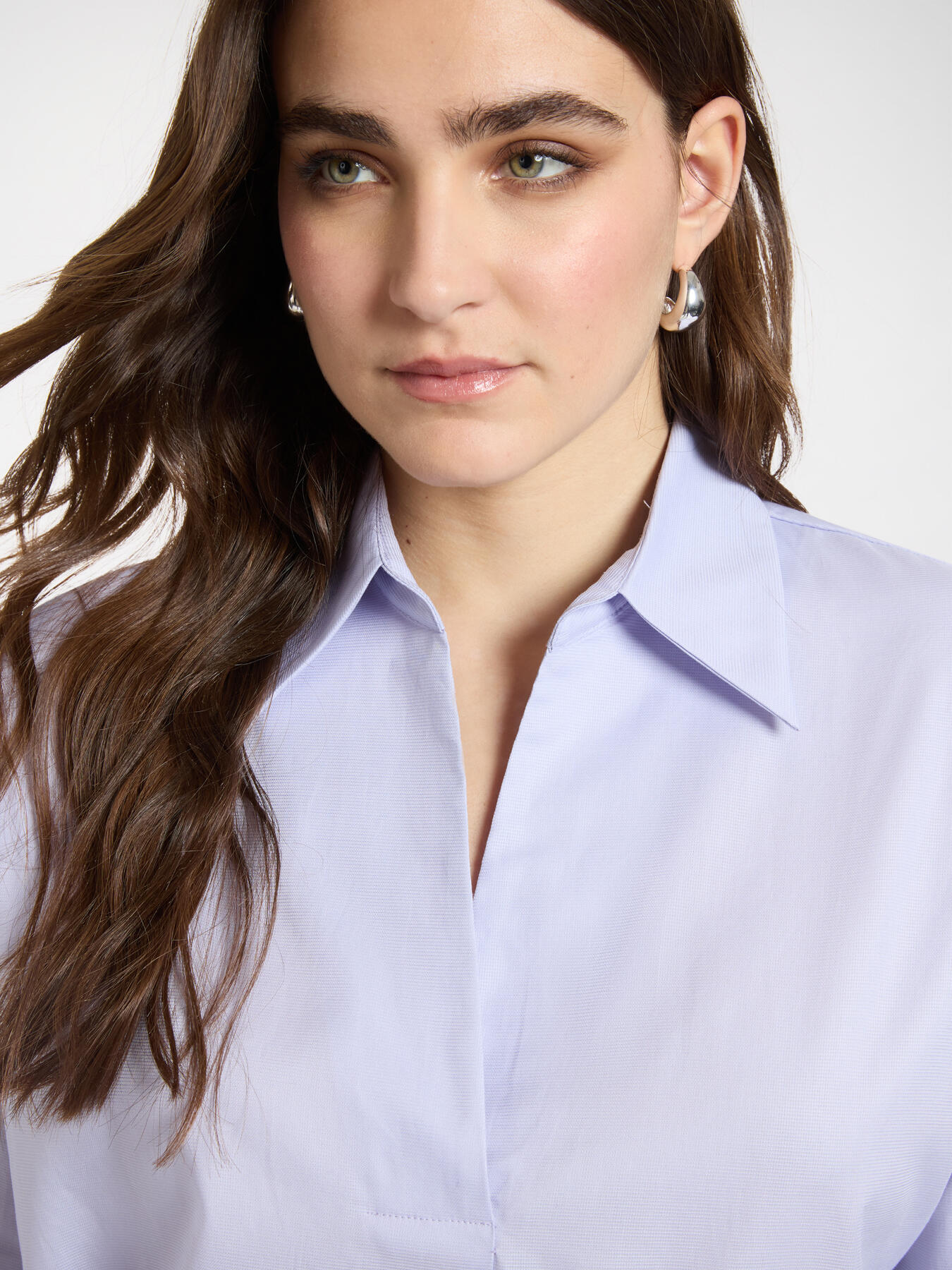 Camicia in popeline maniche tre quarti image number 3