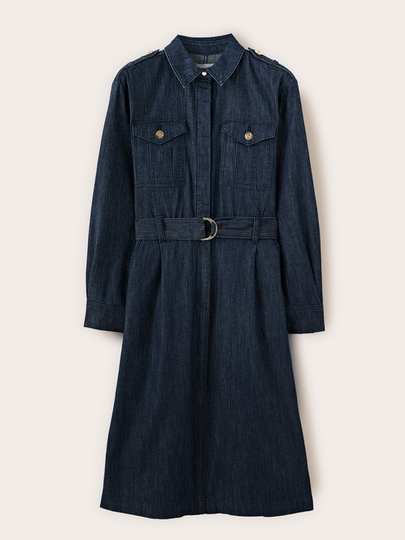 Denim shirt dress with belt