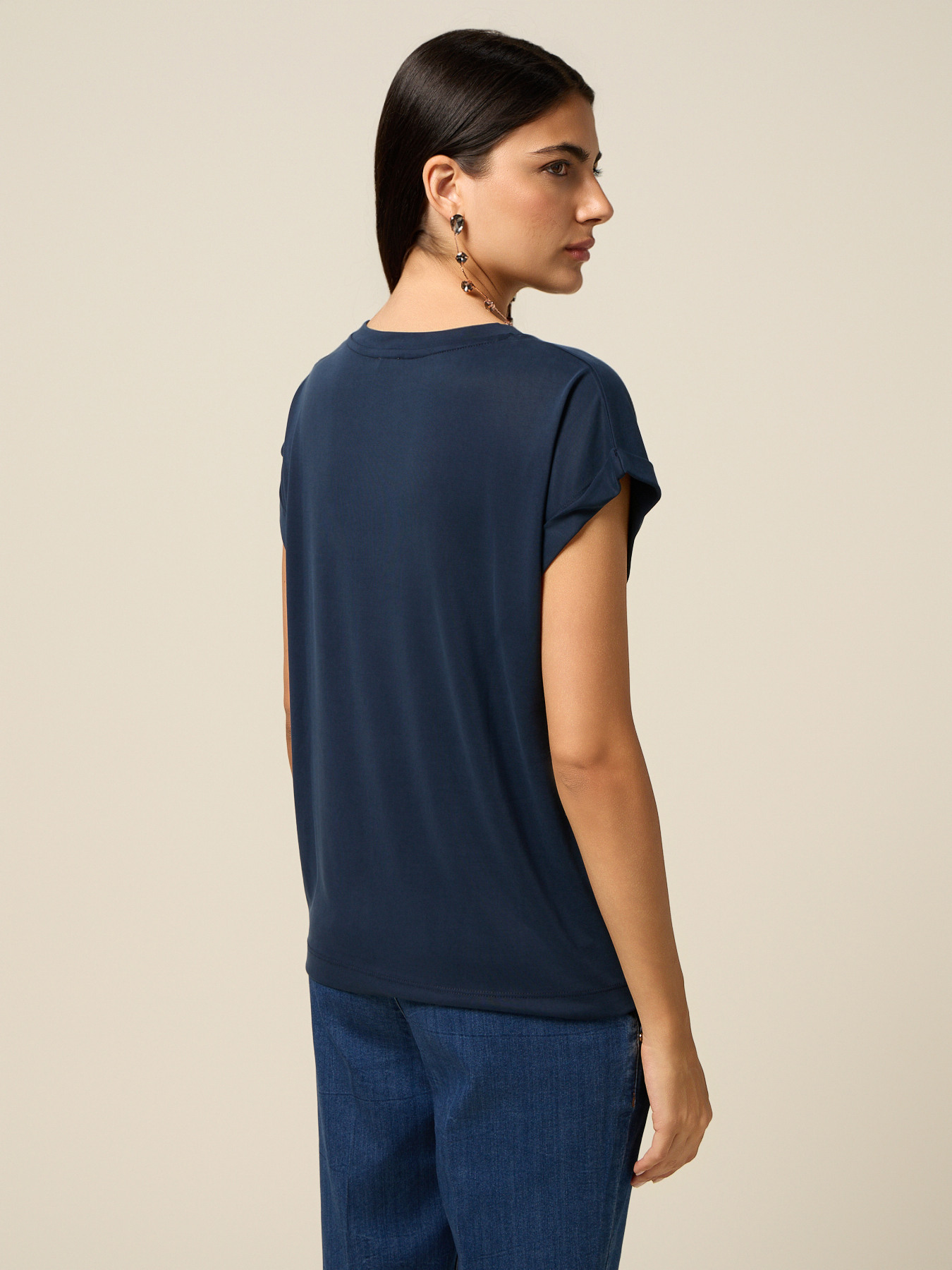 T-shirt in jersey misto modal image number 1