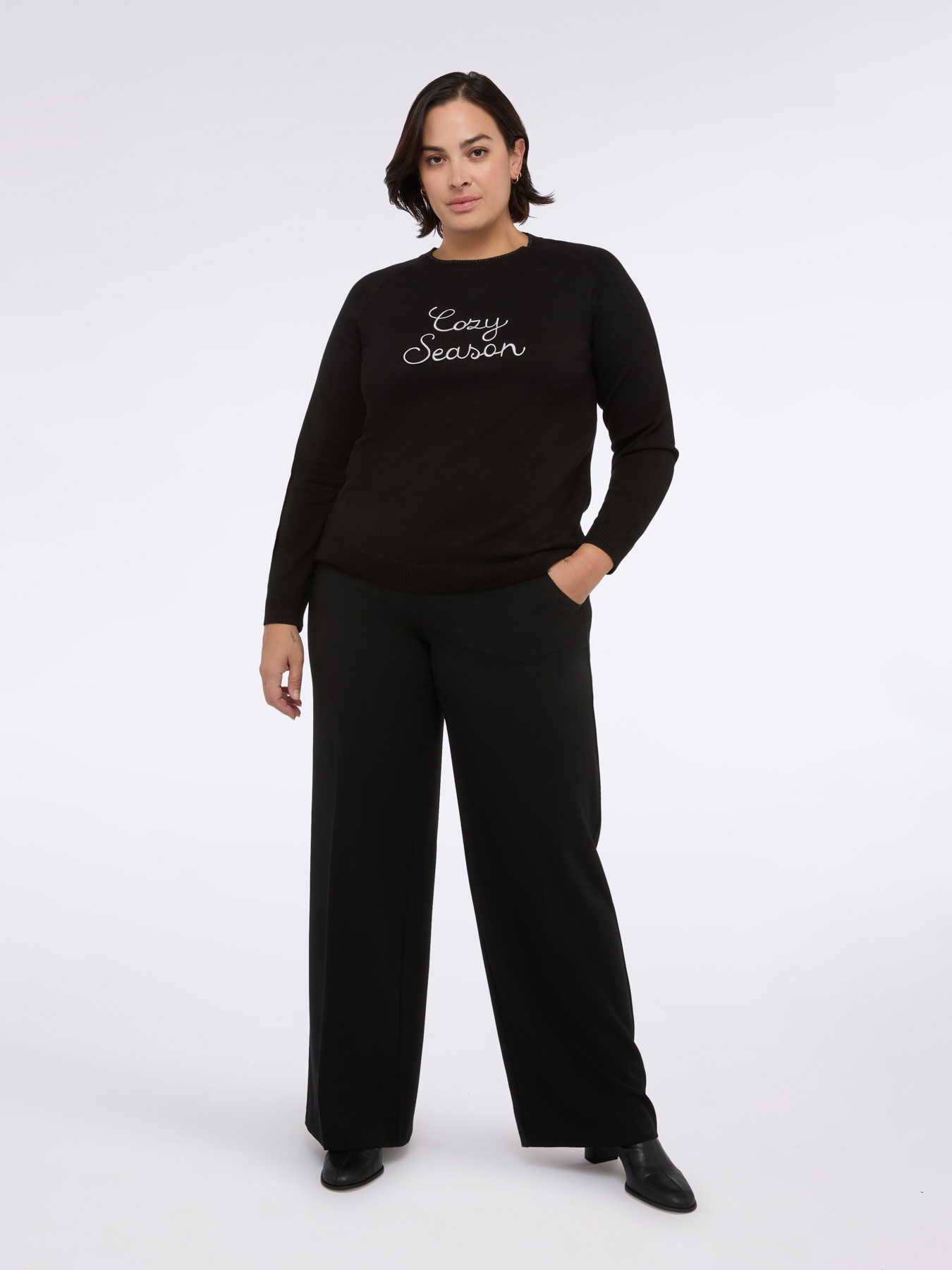 Pantalon Wide Leg en tissu scuba image number 3