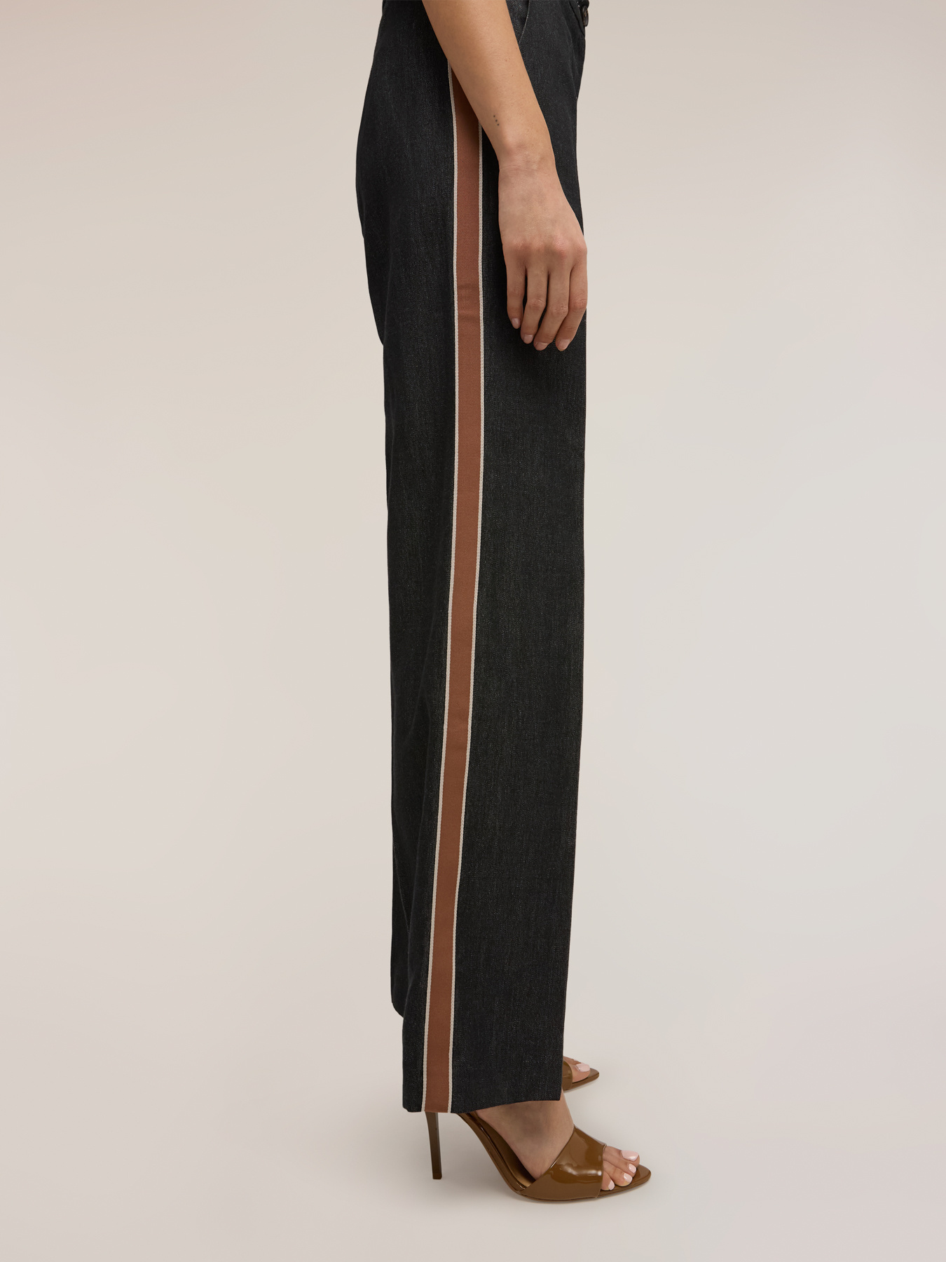 Palazzo pants with side bands image number 2