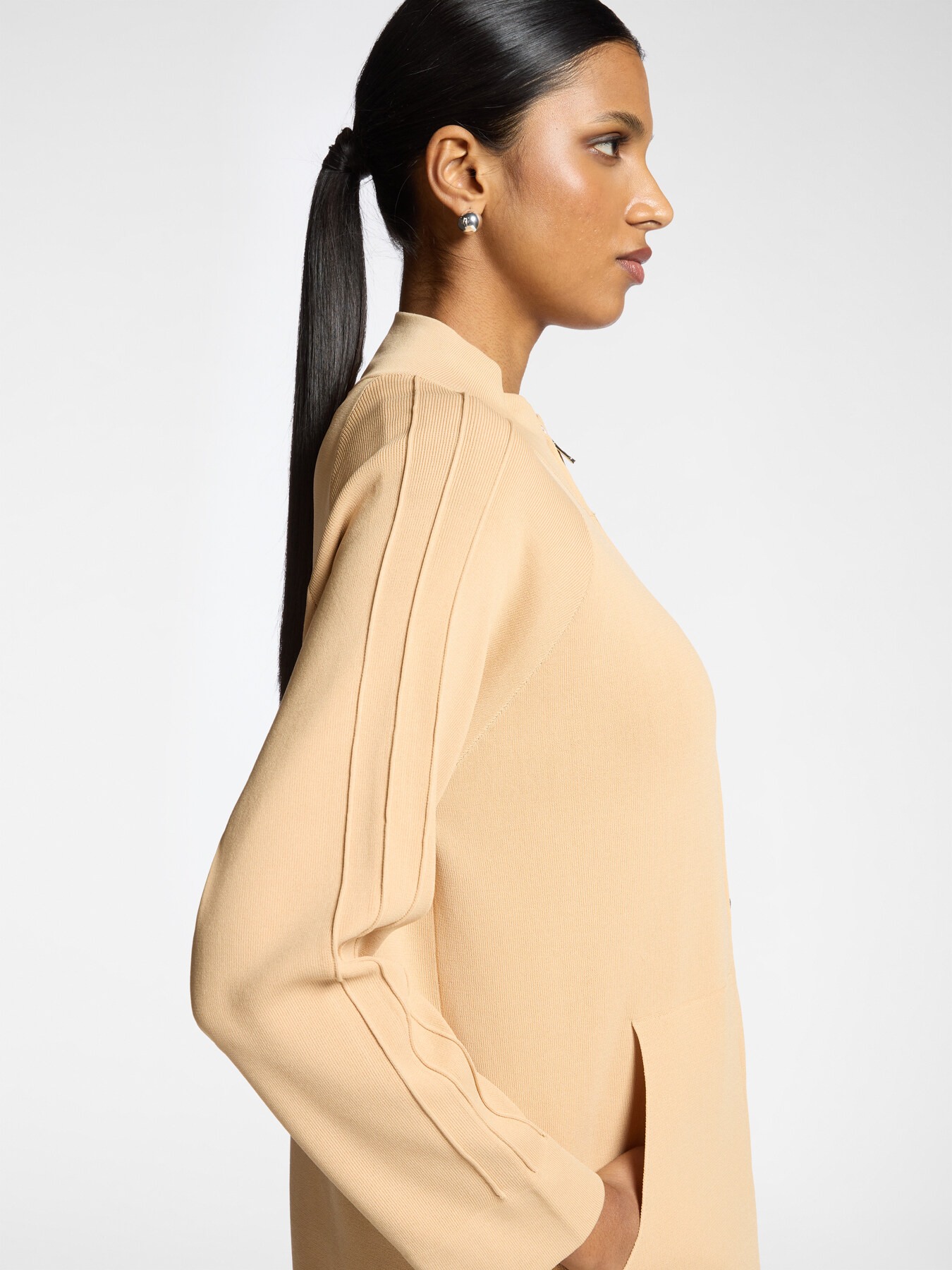 Viscose blend zip-up cardigan image number 3