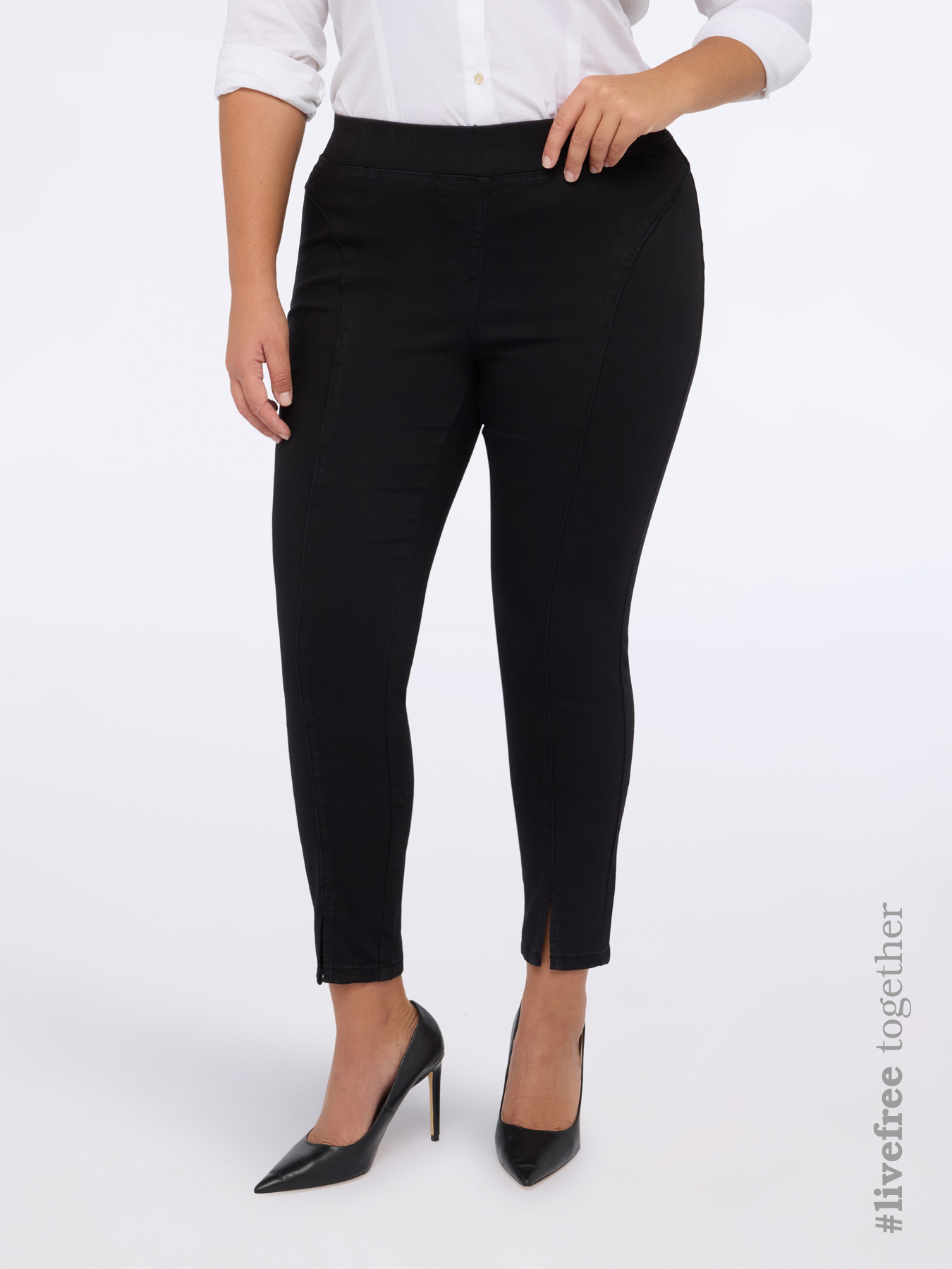 Jeggings de denim mezcla de algod&oacute;n image number 0