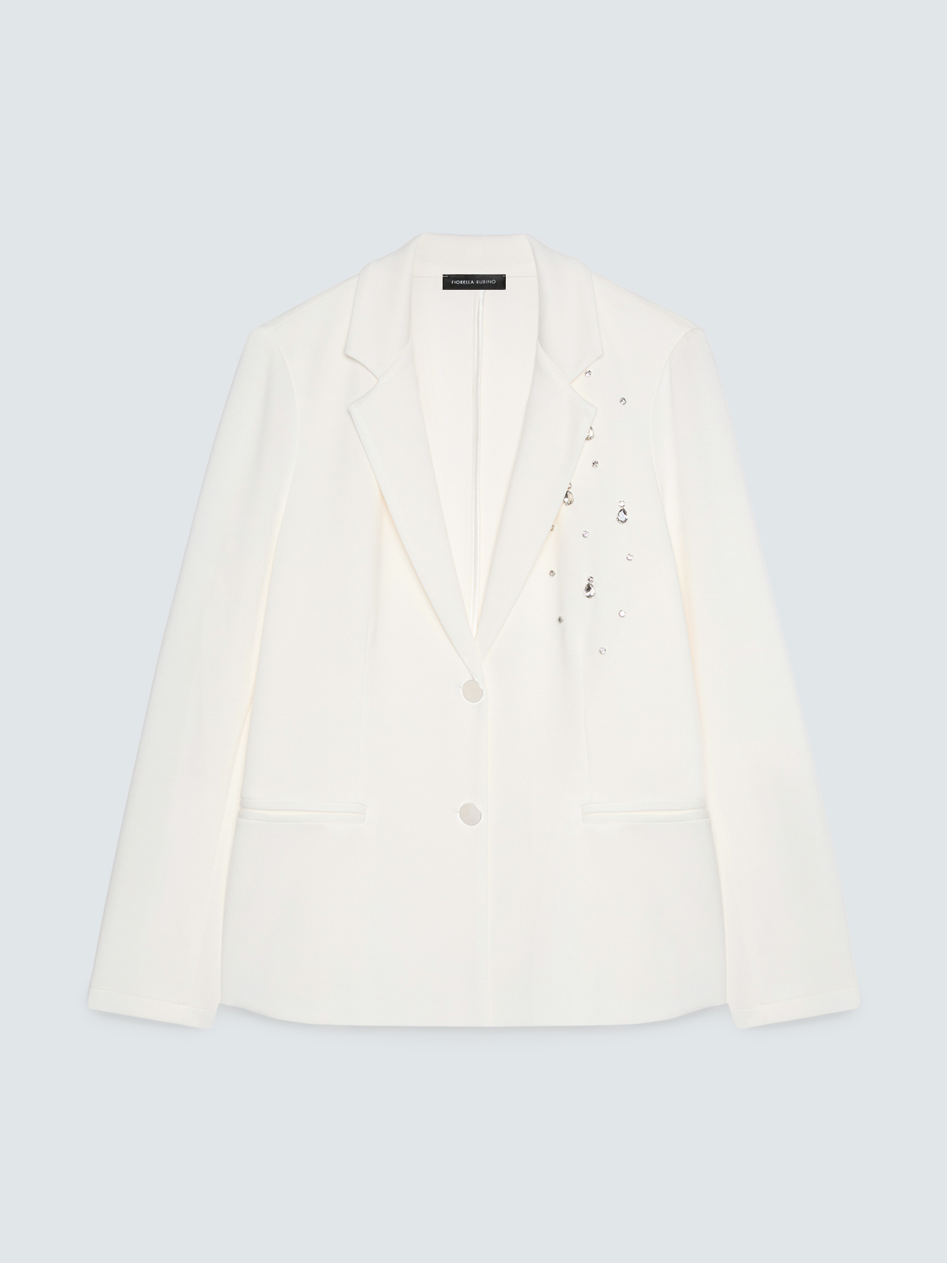 Blazer aus Scuba mit Kristallapplikationen image number 4
