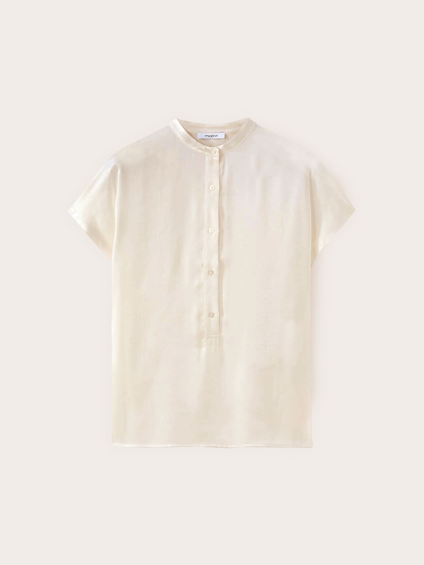 Satin T-shirt with henley neckline image number 4