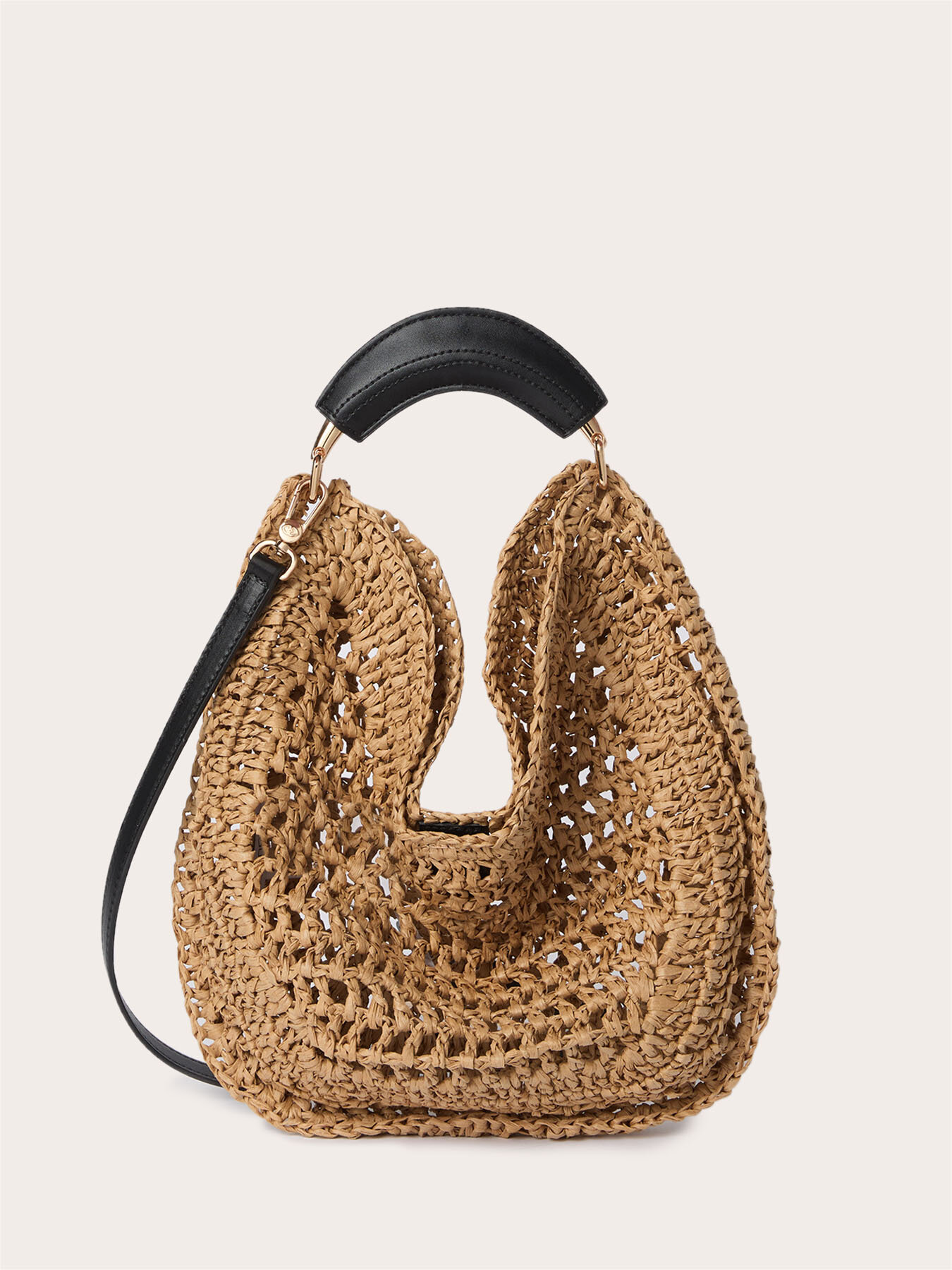 Sac &agrave; bandouli&egrave;re ajour&eacute; avec poign&eacute;e image number 1