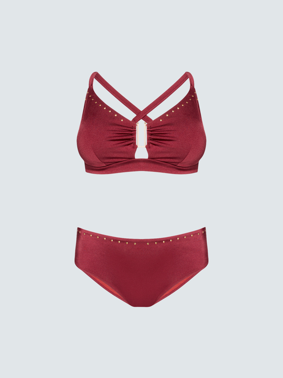Bikini mit Nieten und Cut-out-Muster