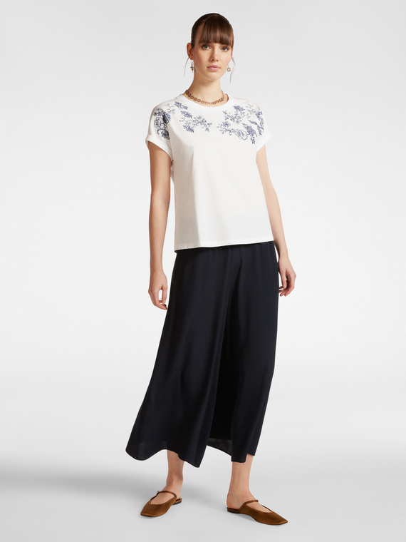 Wide-leg cropped trousers