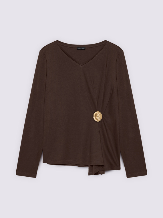 T-shirt in jersey con design a portafoglio