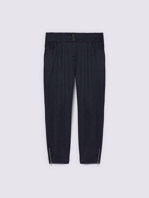 Pantalon skinny &agrave; motif chevrons