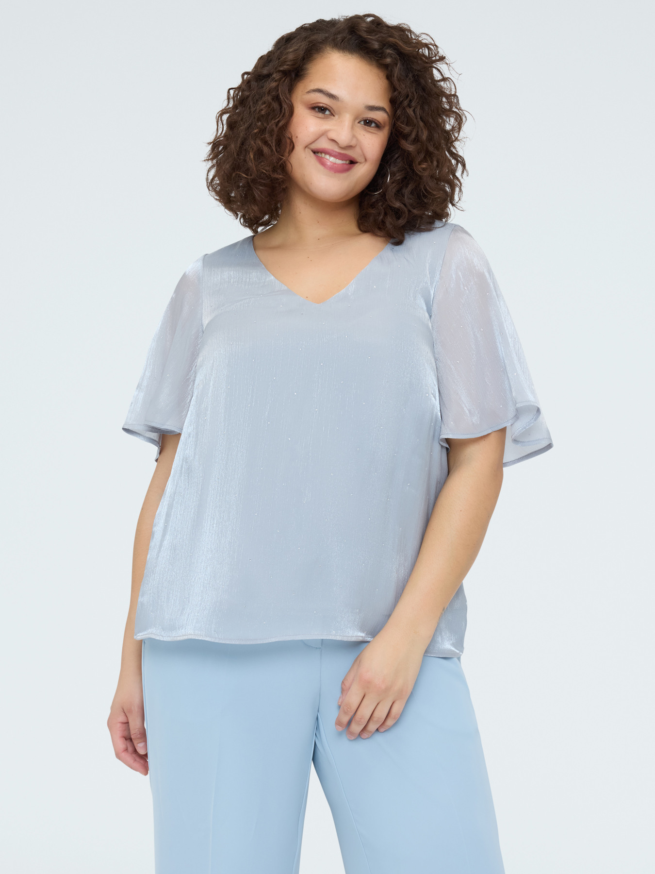 Metallic textured blouse with light spots image number 0