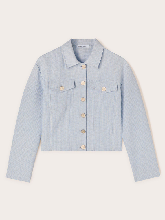 Denim-style tweed jacket