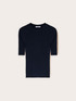 Short-sleeved ribbed knit top image number 4